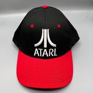 Atari Hat Men Black Red "Old School" Video Game Snap Back Cap